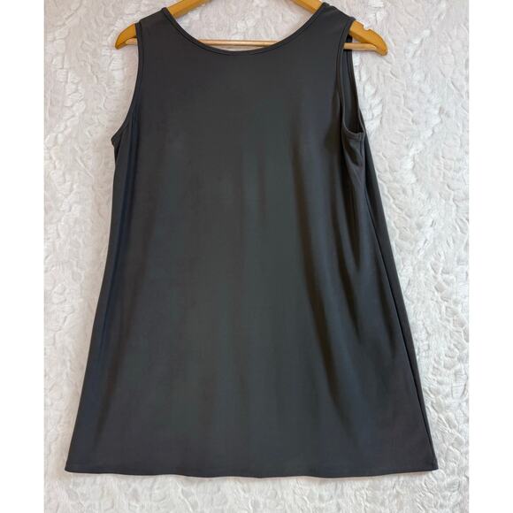 Ciara Sun Woo Mid-Length Scoop Neck Tank Top Charcoal Gray Wrinkle-Free Medium - Picture 4 of 8